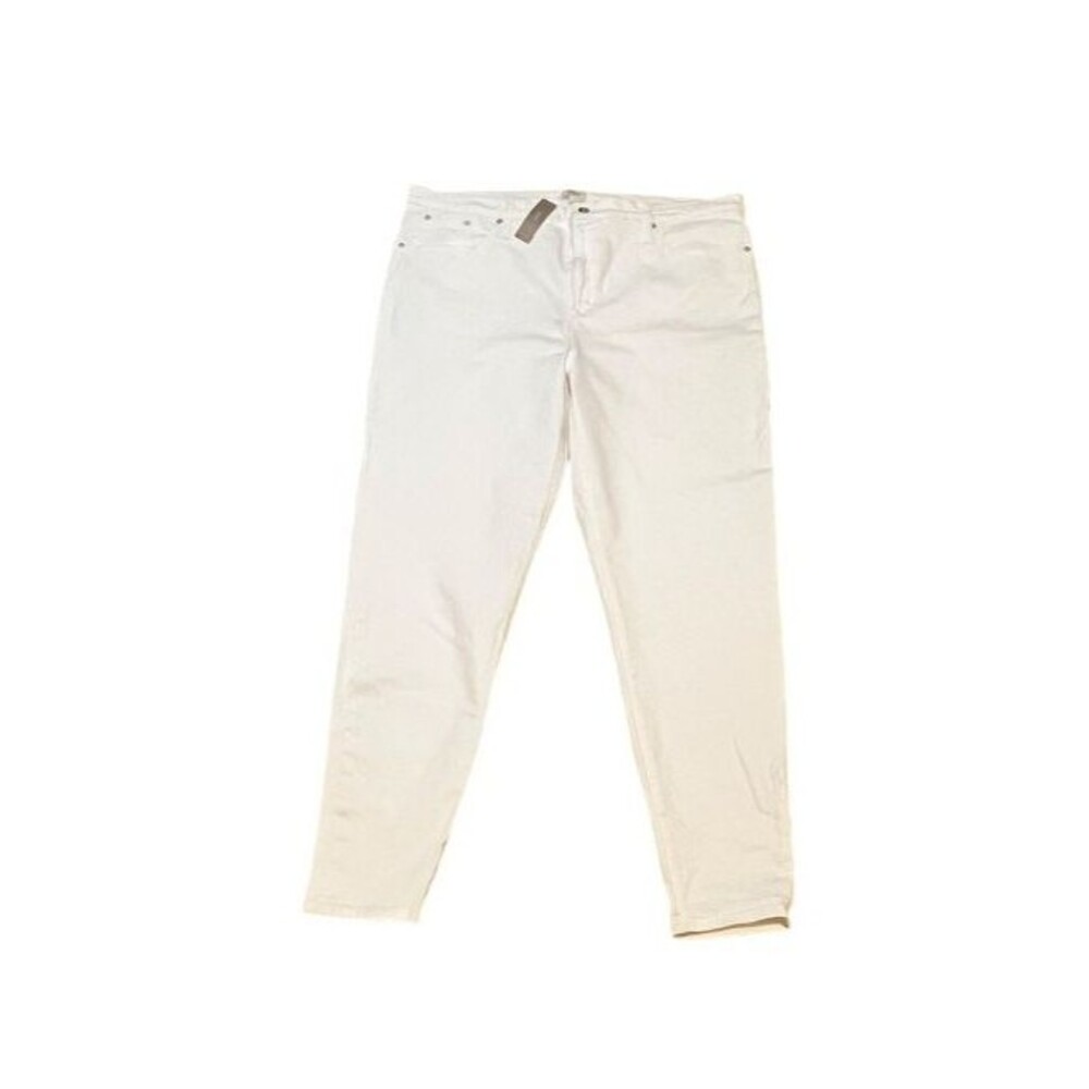 J.Crew 9" High Rise Toothpick Jeans White Women's Size 37 B3584 Preppy - Plus